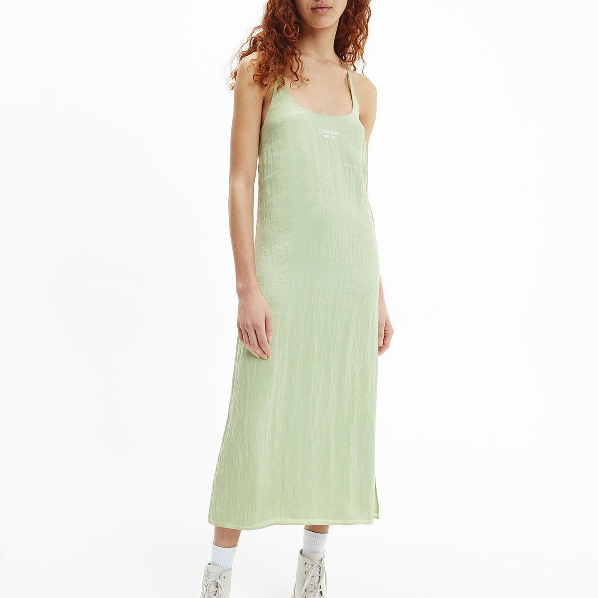 CALVIN KLEIN - Vestido Maxi Glazed Verde Calvin Klein