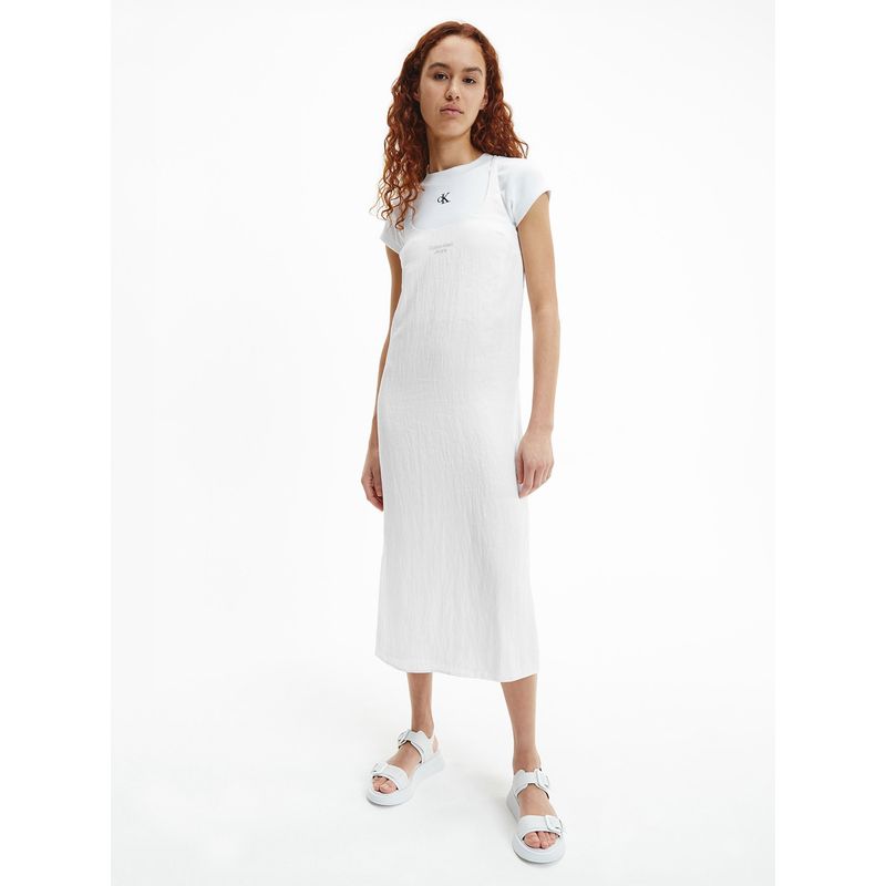 CALVIN KLEIN - Vestido Maxi Glazed Blanco Calvin Klein