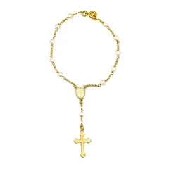 ANDREA COGGIOLA JOYAS - Pulsera Denario Perla Sintética Enchapado Oro 18K