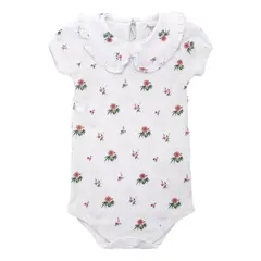 PEQUEÑA GRACIA - Body Paz Flor M/C 100 Algodón Pima