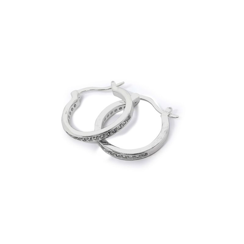 ANDREA COGGIOLA JOYAS - Aros Argollas Circón Plata Fina 925