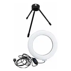 GENERICO - Aro De Luz Lampara Led 16cm con Trípode 15cm