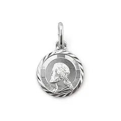 ANDREA COGGIOLA JOYAS - Colgante Medalla Jesús Mini 10mm Plata Fina 925