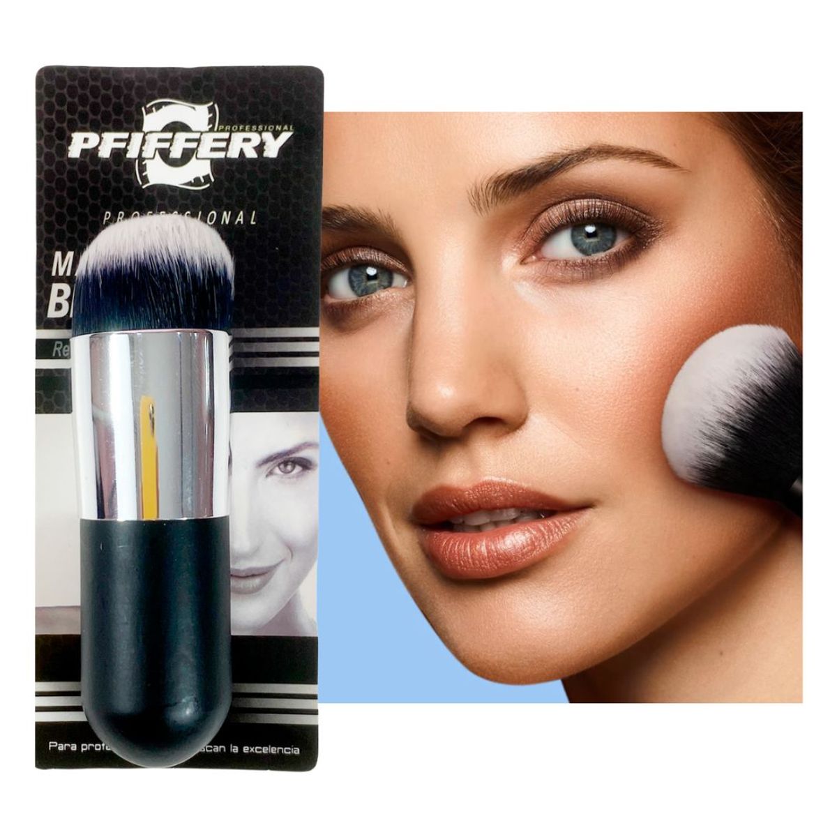 PFIFFERY - Brocha profesional kabuki para aplicar BASE o RUBOR