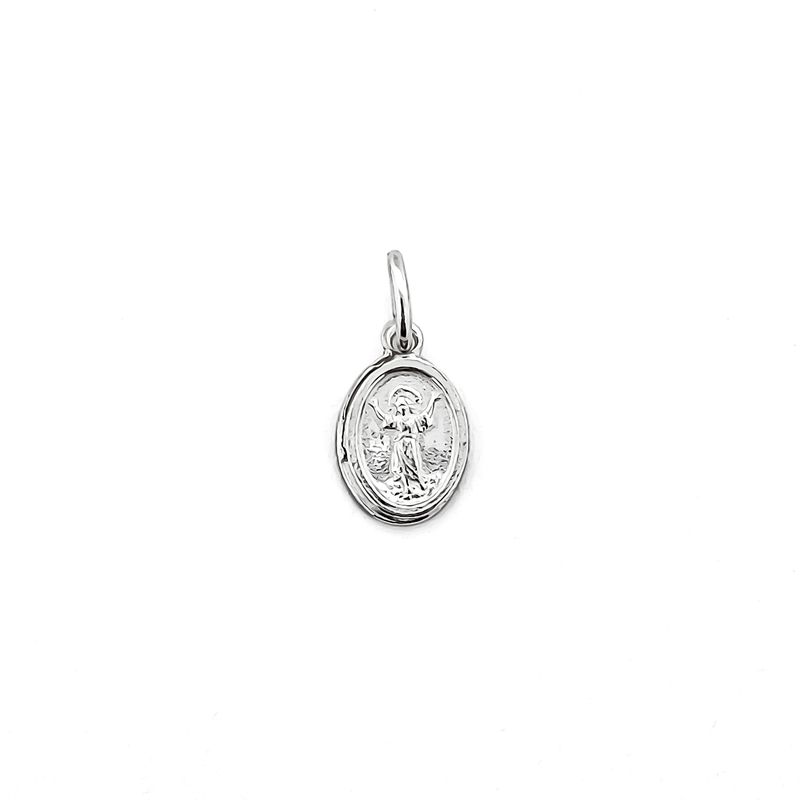 ANDREA COGGIOLA JOYAS - Colgante Medalla Divino Niño Mini 7mm Plata Fina 925.