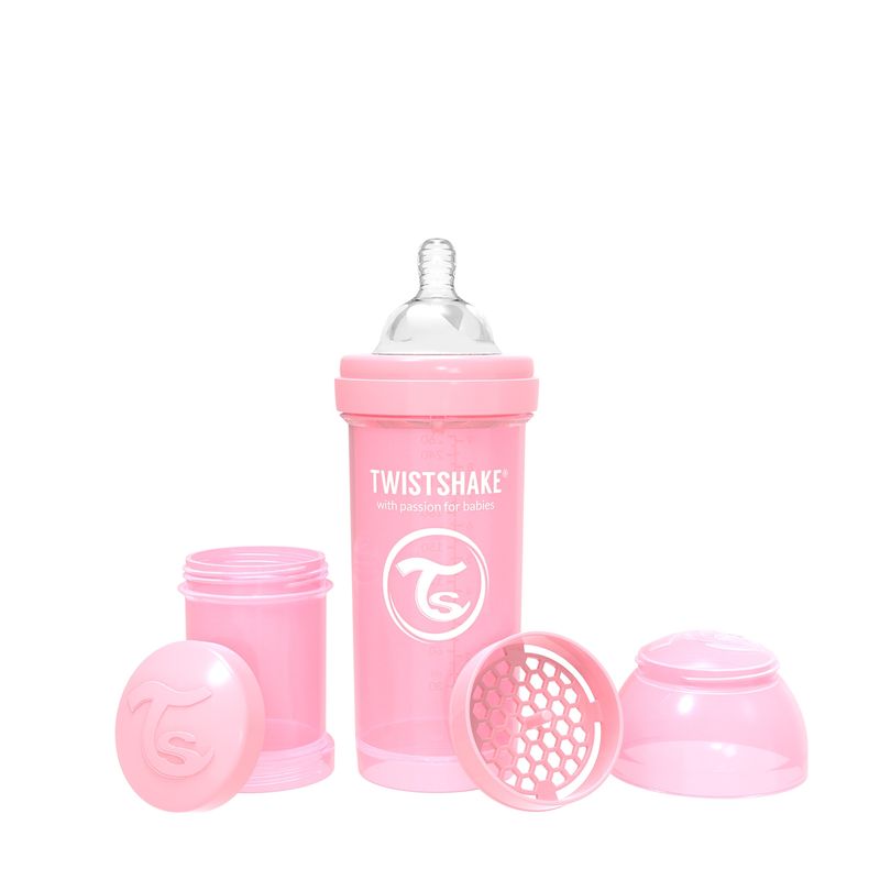 TWISTSHAKE - Mamadera Anticólico Twistshake 260ml Rosado