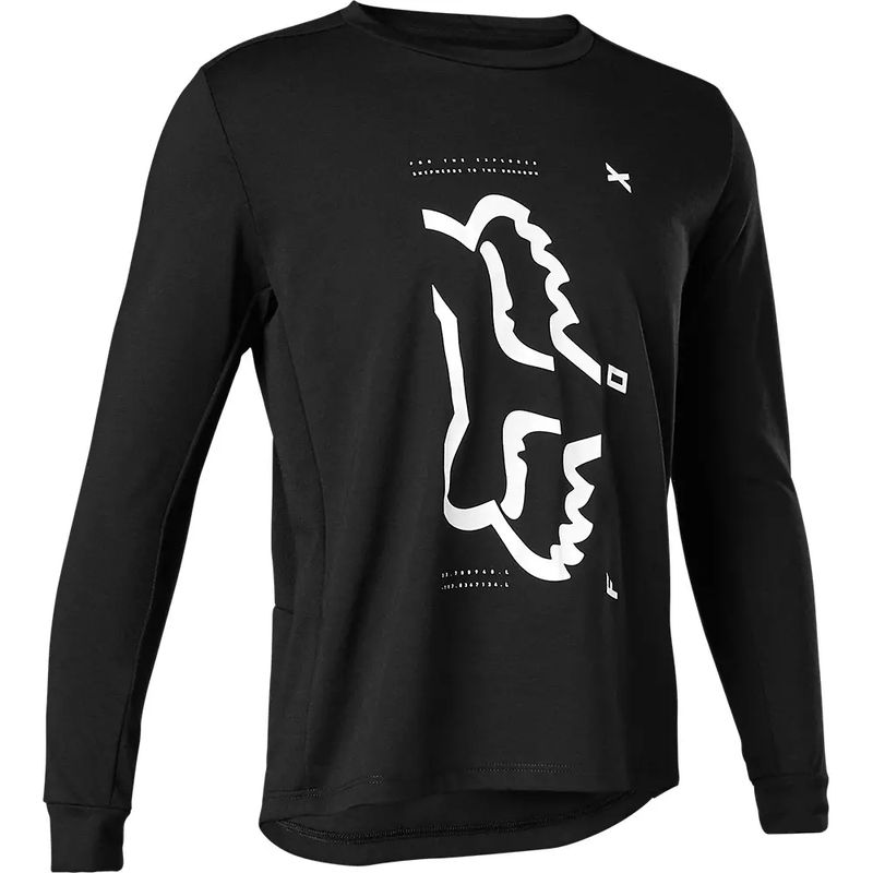 FOX - Polera Bicicleta Niño Ranger Drirelease Manga Larga Negro Fox FOX