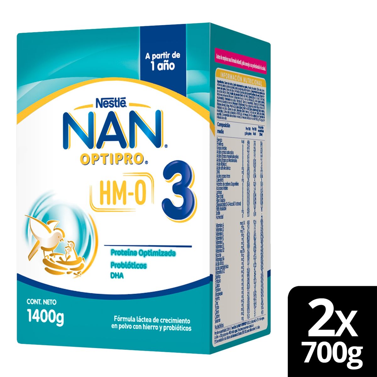 NESTLE - Fórmula Infantil Nan® 3 Optipro Multipack 2x700g