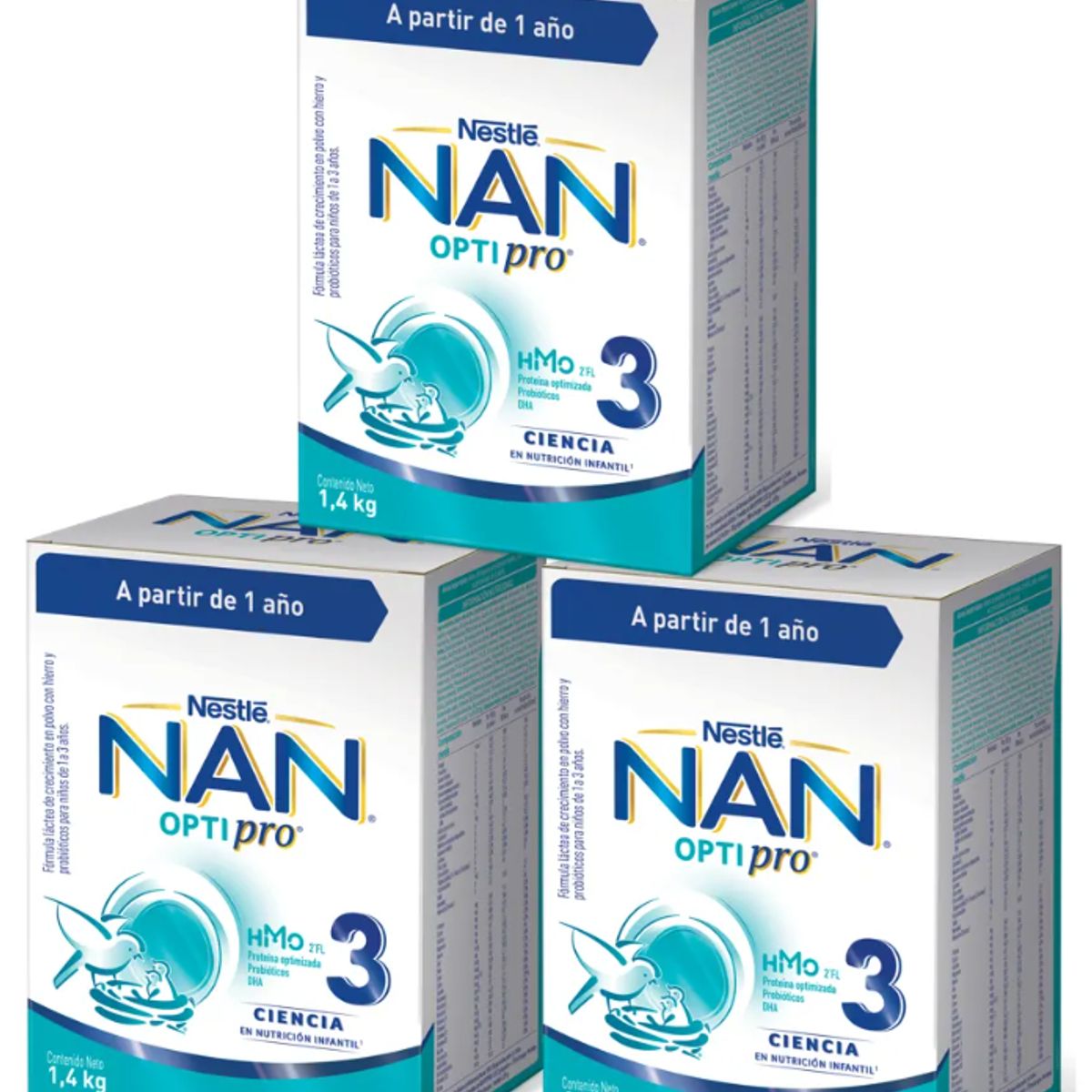 NAN - Fórmula Infantil Nan® 3 Optipro Multipack 2x700g X3 Cajas Sabor Natural
