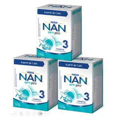 NAN - Fórmula Infantil Nan® 3 Optipro Multipack 2x700g X3 Cajas Sabor Natural