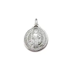 COGGIOLA - Colgante Medalla San Benito Grande 21mm Plata Fina 925