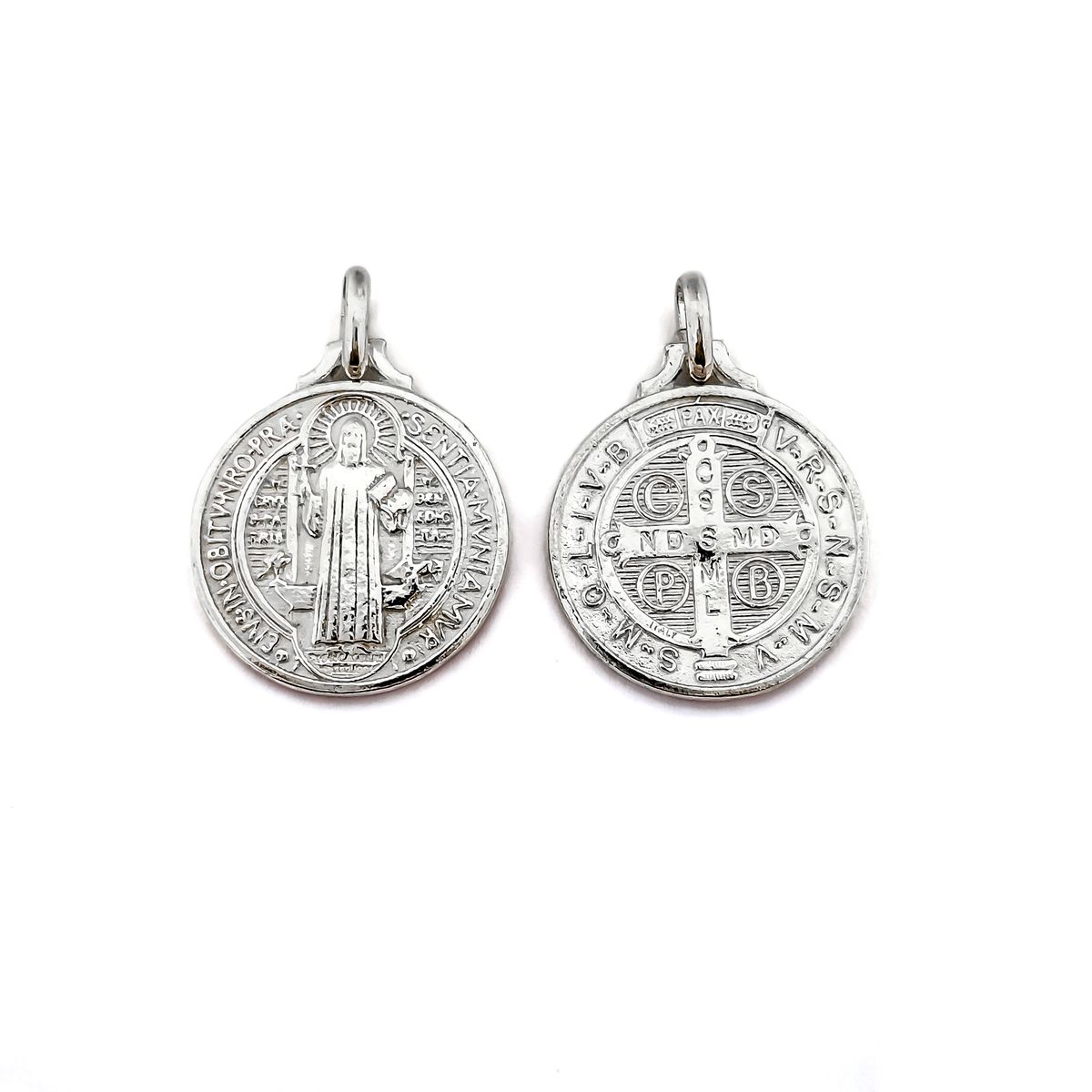 COGGIOLA - Colgante Medalla San Benito Grande 21mm Plata Fina 925