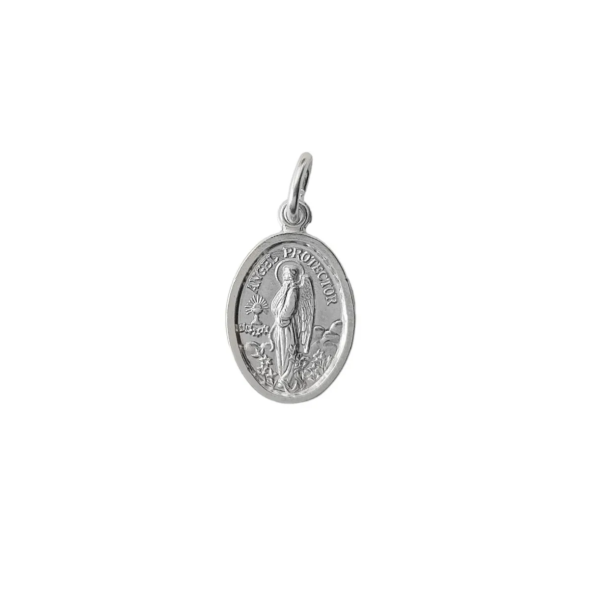 COGGIOLA - Colgante Medalla Ángel Protector 12mm Plata Fina 925