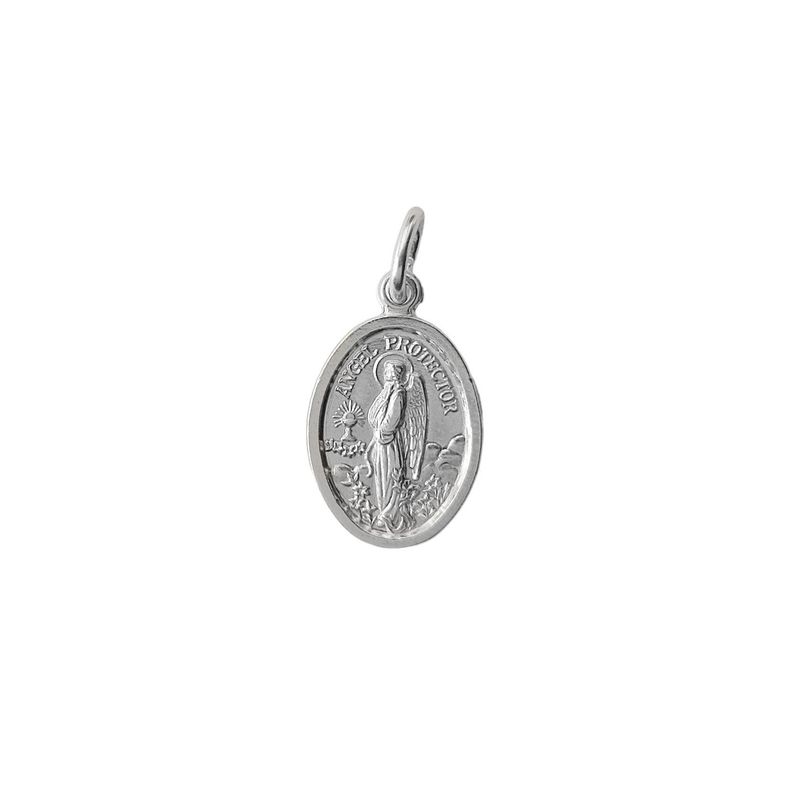 ANDREA COGGIOLA JOYAS - Colgante Medalla Ángel Protector 12mm Plata Fina 925