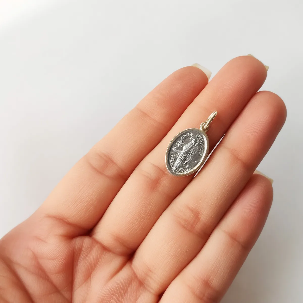 COGGIOLA - Colgante Medalla Ángel Protector 12mm Plata Fina 925