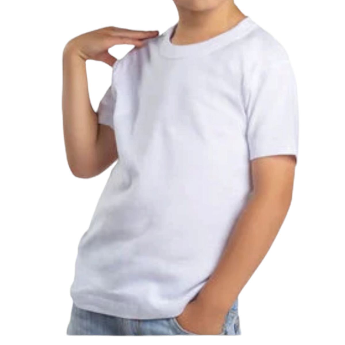 AGW - Pack 3 Camisetas Niño Manga Corta Algodón Blancas Unisex