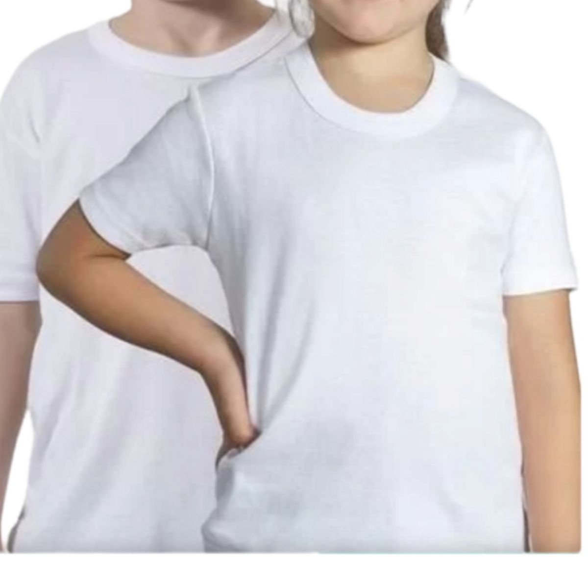 AGW - Pack 3 Camisetas Niño Manga Corta Algodón Blancas Unisex