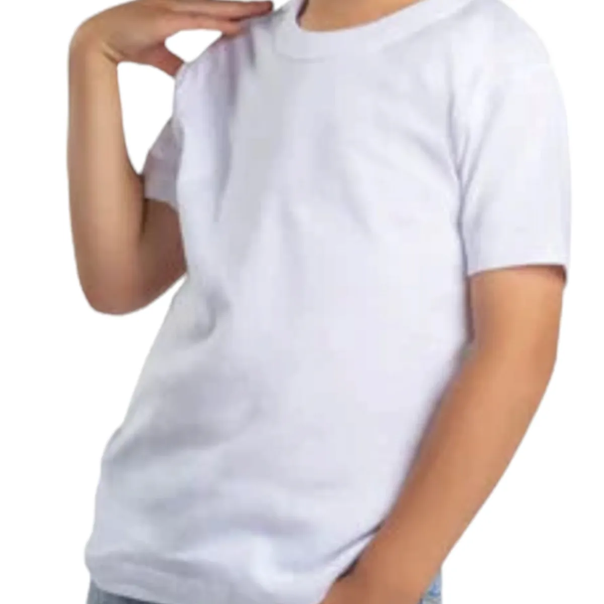 AGW - Pack 6 Camisetas Niño Manga Corta Algodón Blancas Unisex