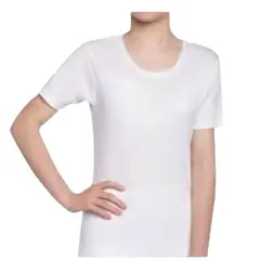 AGW - Pack 6 Camisetas Juvenil Manga Corta Algodón Blancas Unisex
