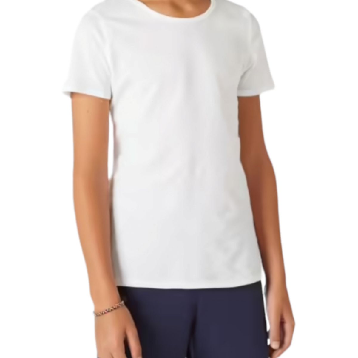 AGW - Pack 3 Camisetas Juvenil Manga Corta Algodón Blancas Unisex