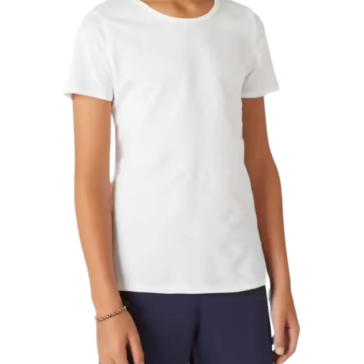 AGW - Pack 3 Camisetas Juvenil Manga Corta Algodón Blancas Unisex