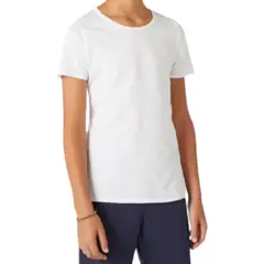 AGW - Pack 3 Camisetas Juvenil Manga Corta Algodón Blancas Unisex
