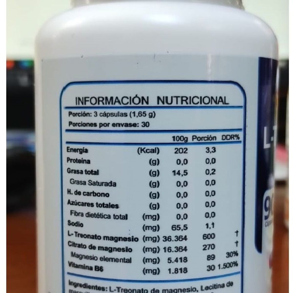 FNL - L Treonato De Magnesio Fnl 180 Capsulas 200mg 2x90