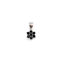 ANDREA COGGIOLA JOYAS - Colgante Flor Circón Negro Plata Fina 925