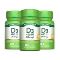 NATURE'S TRUTH - Pack x 3 Vitamina D3 400 IU 100 Comprimidos