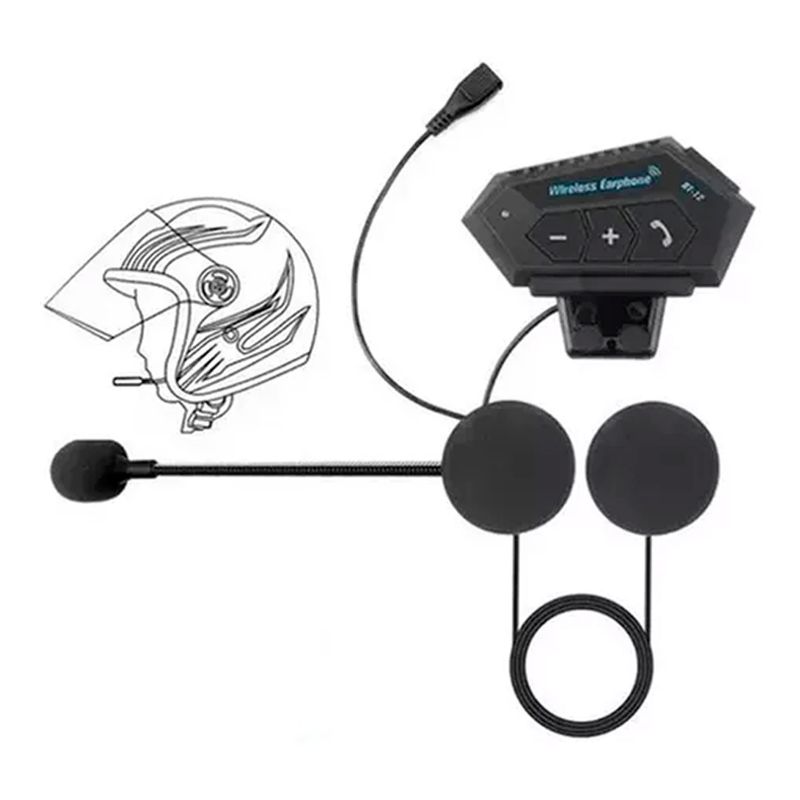 OFERTABKN - Audifono Casco Moto Auriculares Bluetooth Lllamada Mp3-