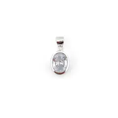 ANDREA COGGIOLA JOYAS - Colgante Punto de Luz Ovalado Plata Fina 925.