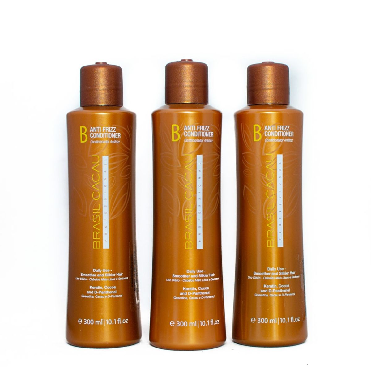 BRASIL CACAU - 3 Acondicionadores Antifriz 300 ml c/u BRASIL CACAU