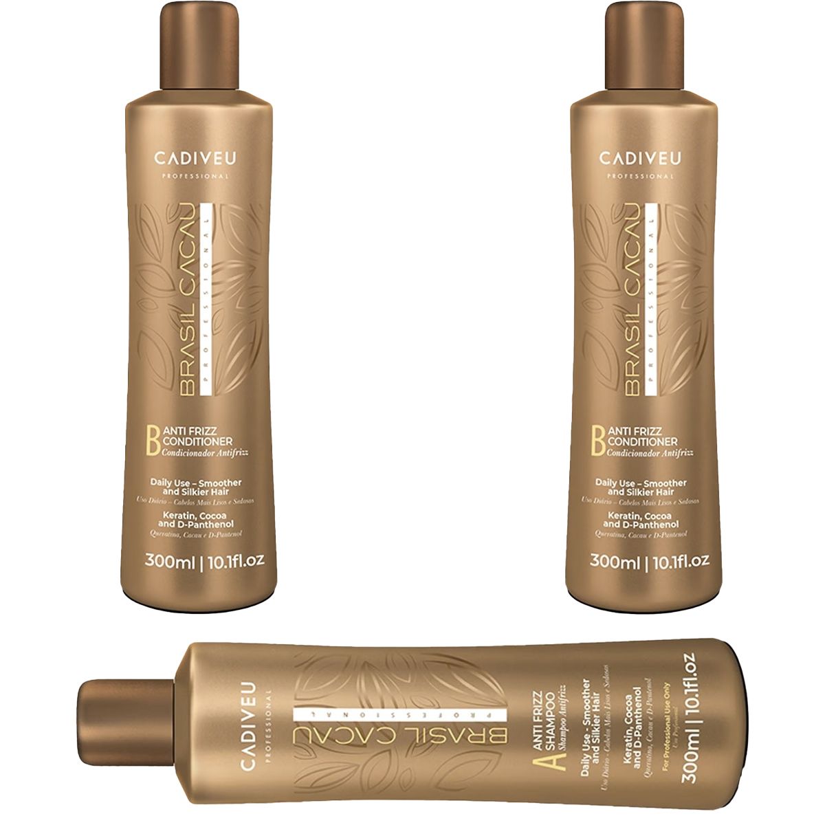 BRASIL CACAU - 1 Shampoo y 2 Acondicionadores Pack BRASIL CACAU