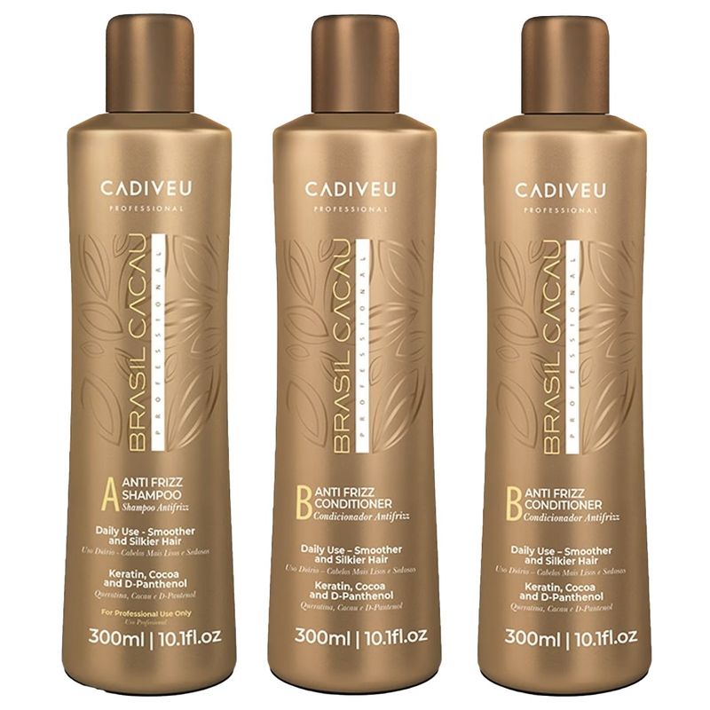 BRASIL CACAU - 1 Shampoo y 2 Acondicionadores Pack BRASIL CACAU