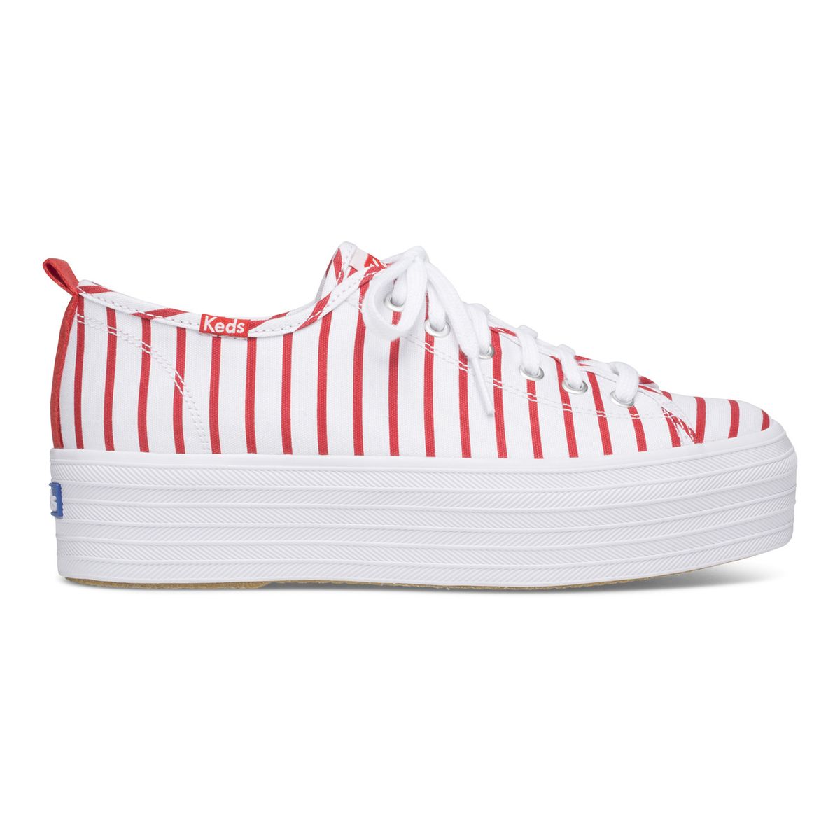 KEDS - Zapatilla Mujer Triple Up Stripe Blanco/Rojo KEDS