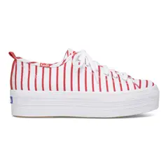 KEDS - Zapatilla Mujer Triple Up Stripe Blanco/Rojo