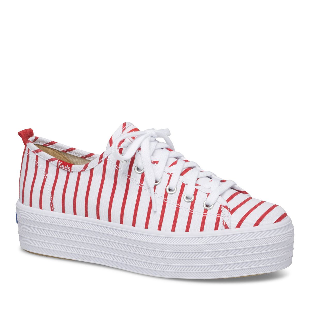 KEDS - Zapatilla Mujer Triple Up Stripe Blanco/Rojo KEDS