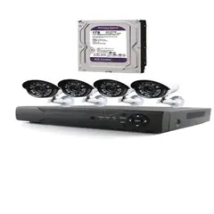 GENERICO - Kit Cctv 4 Cámaras Seguridad + Disco Duro 1 Terabyte Instalado en DVR AHD
