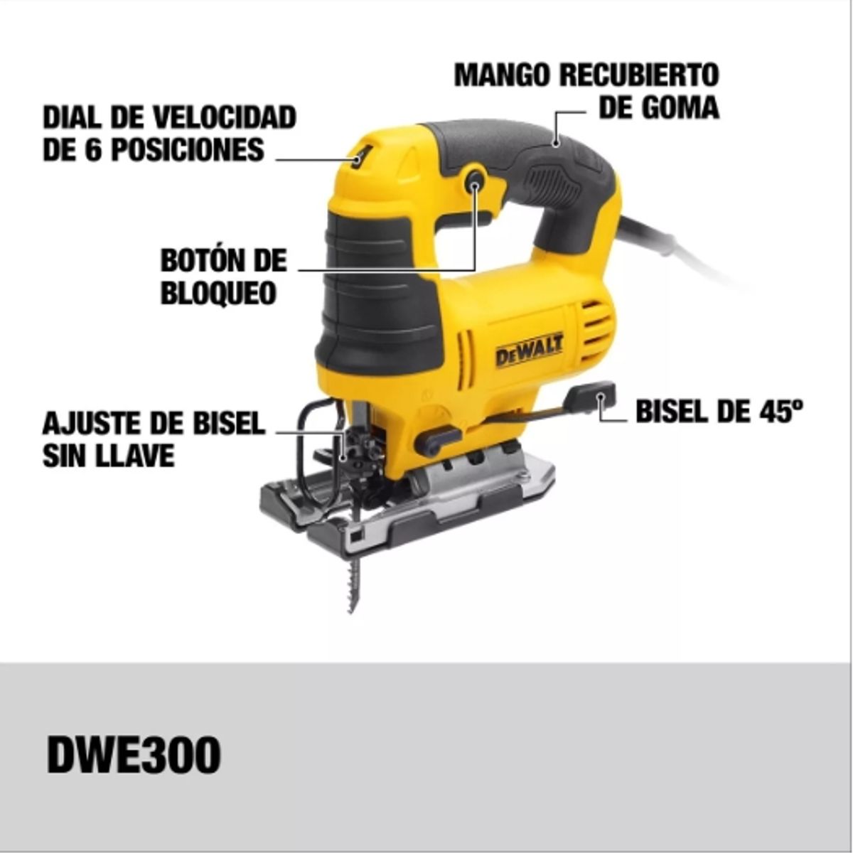 DEWALT - Sierra caladora DeWALT Model DWE300-B2 650W