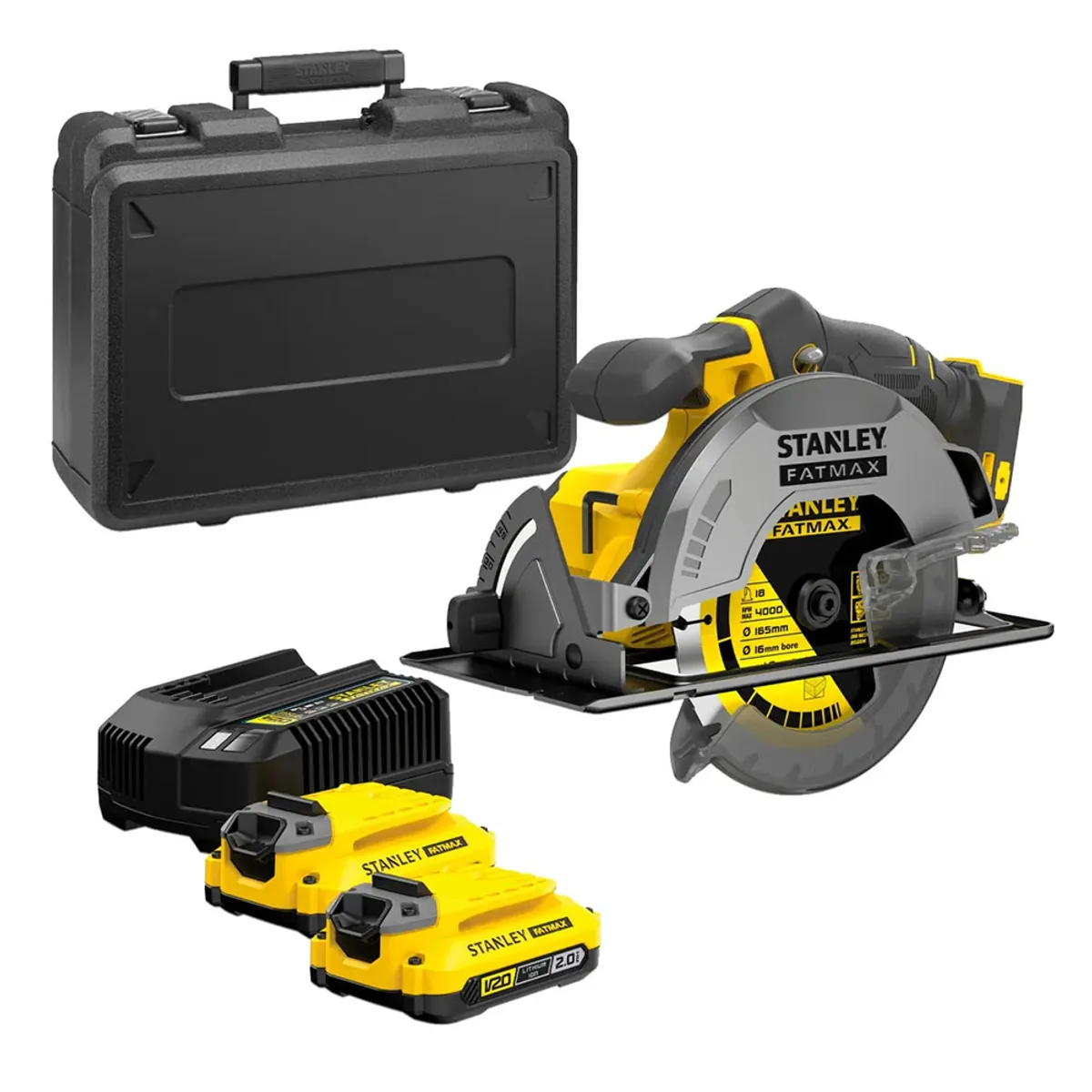 STANLEY JR - Sierra circular 7 1/4 STANLEY SBC550D2K 20v+2bat+carg+maleta