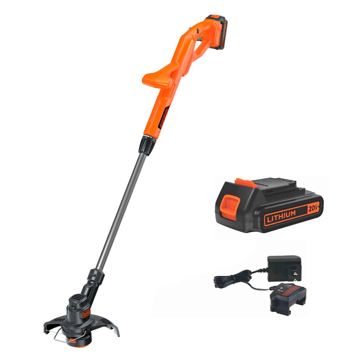 BLACK+DECKER - Orilladora inal 10 B&D LST201-BAT 20v +carg+carrete+2 bat