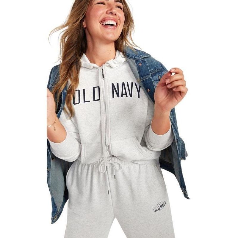 OLD NAVY - Polerón Logo con Cierre y Capucha Gris OLD NAVY