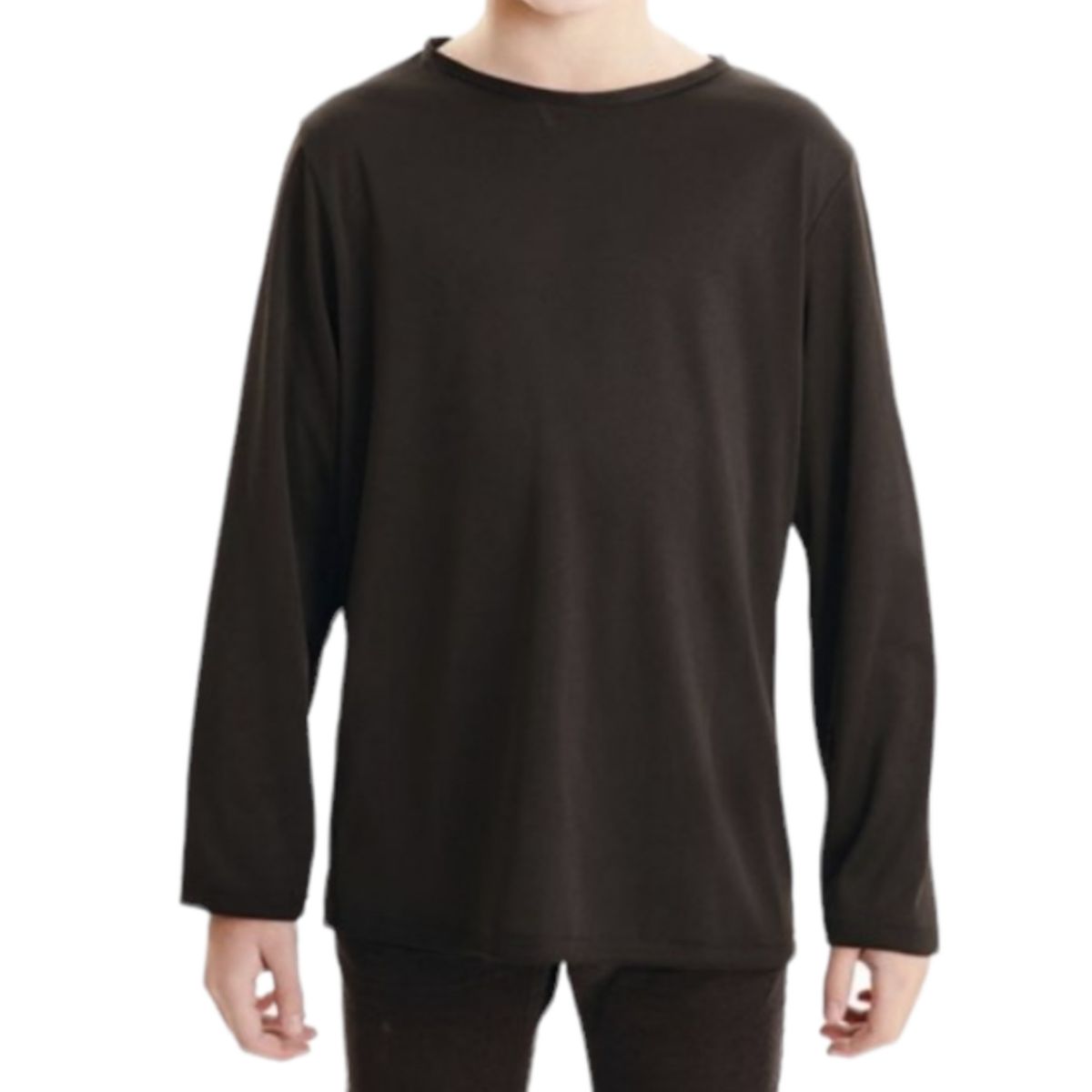 AGW - Pack 6 Camisetas Negras Niño 100% Algodón Manga Larga Unisex