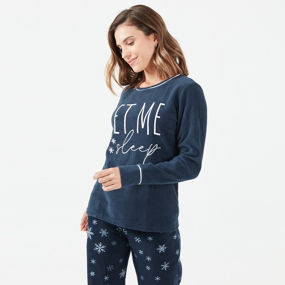 BARBIZON - Pijama Cuello Polar Azul