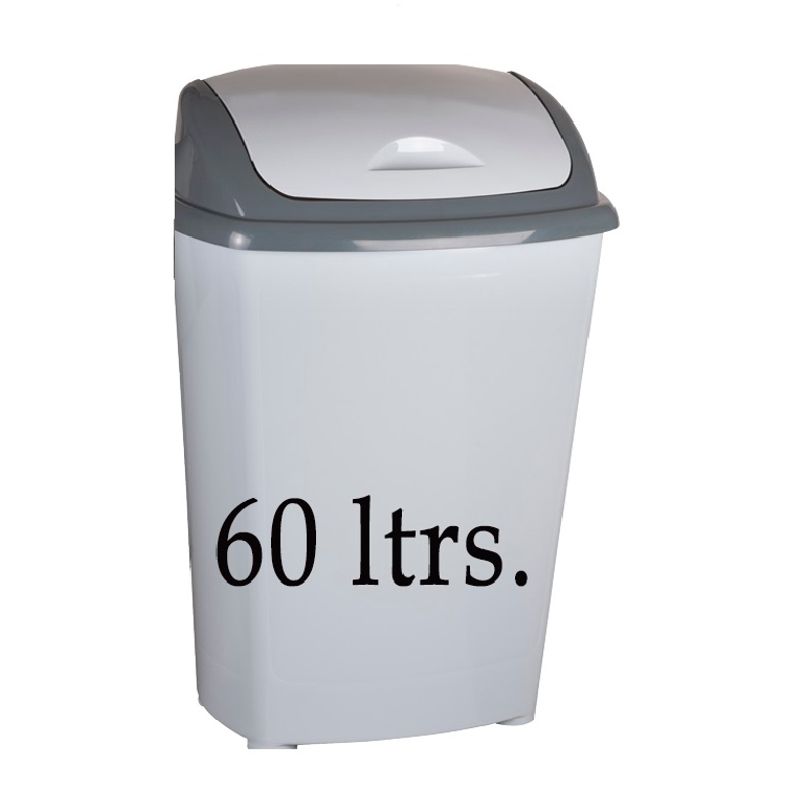 GENERICO - Basureo  Plasticos tapa vaivén 60 litros GRIS