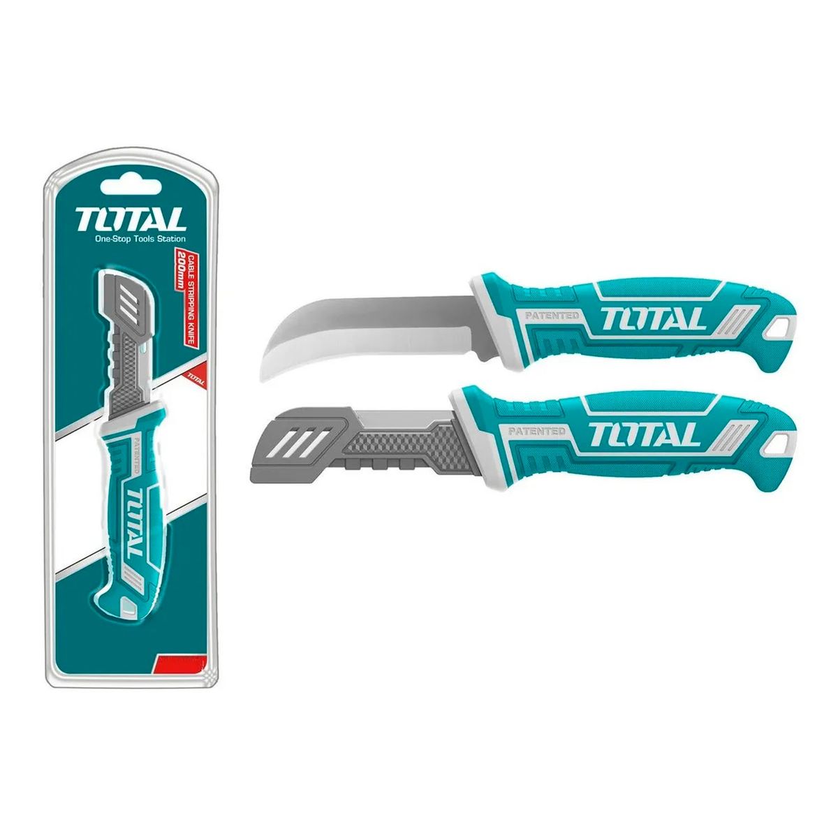 TOTAL TOOLS - Cuchillo Pelacables Curvo 200mm