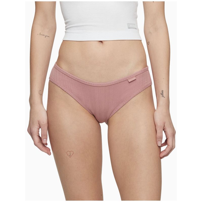 CALVIN KLEIN - Calzón Bikini Ribbed Rosa Calvin Klein