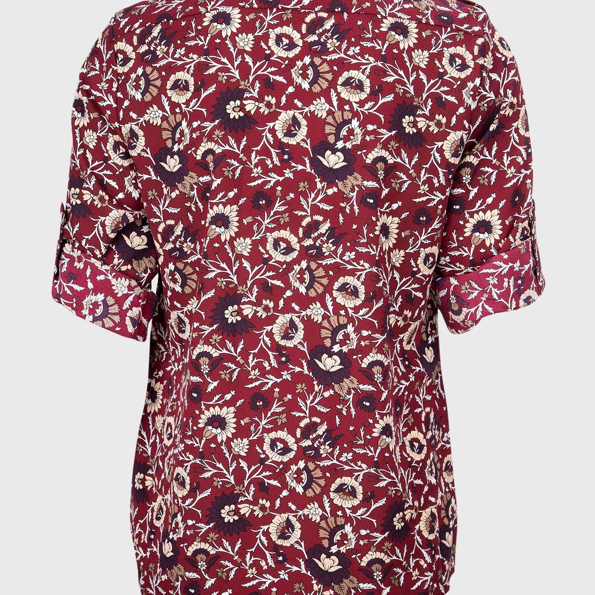 CALVIN KLEIN - Blusa con Mangas Enrrolladas Rojo Calvin Klein