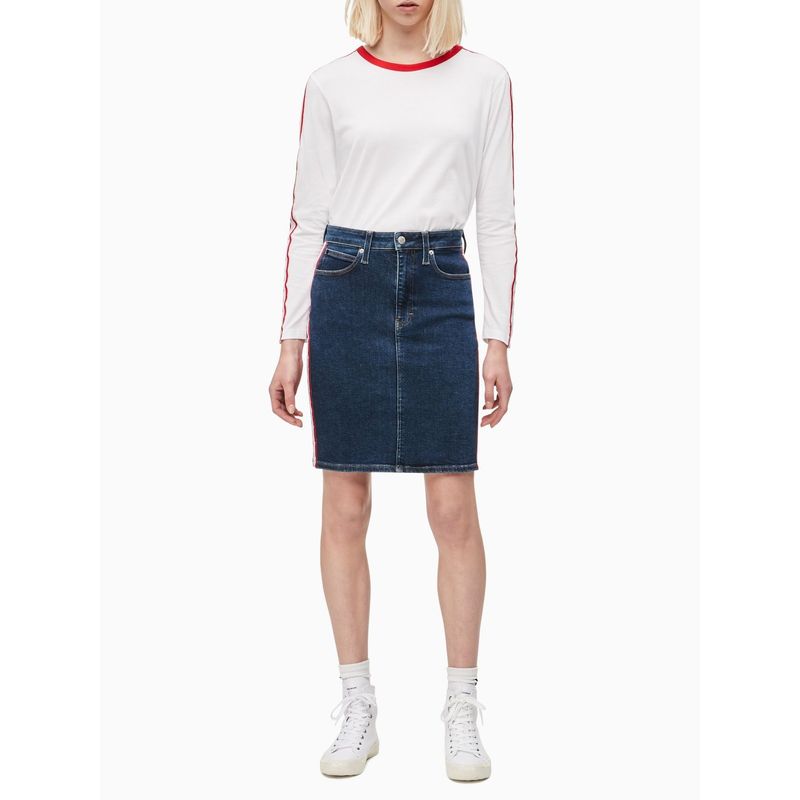 CALVIN KLEIN - Falda Denim Azul Calvin Klein