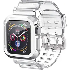 GENERICO - Carcasa con Correa Transparente para Apple Watch de 42 / 44 / 45 mm